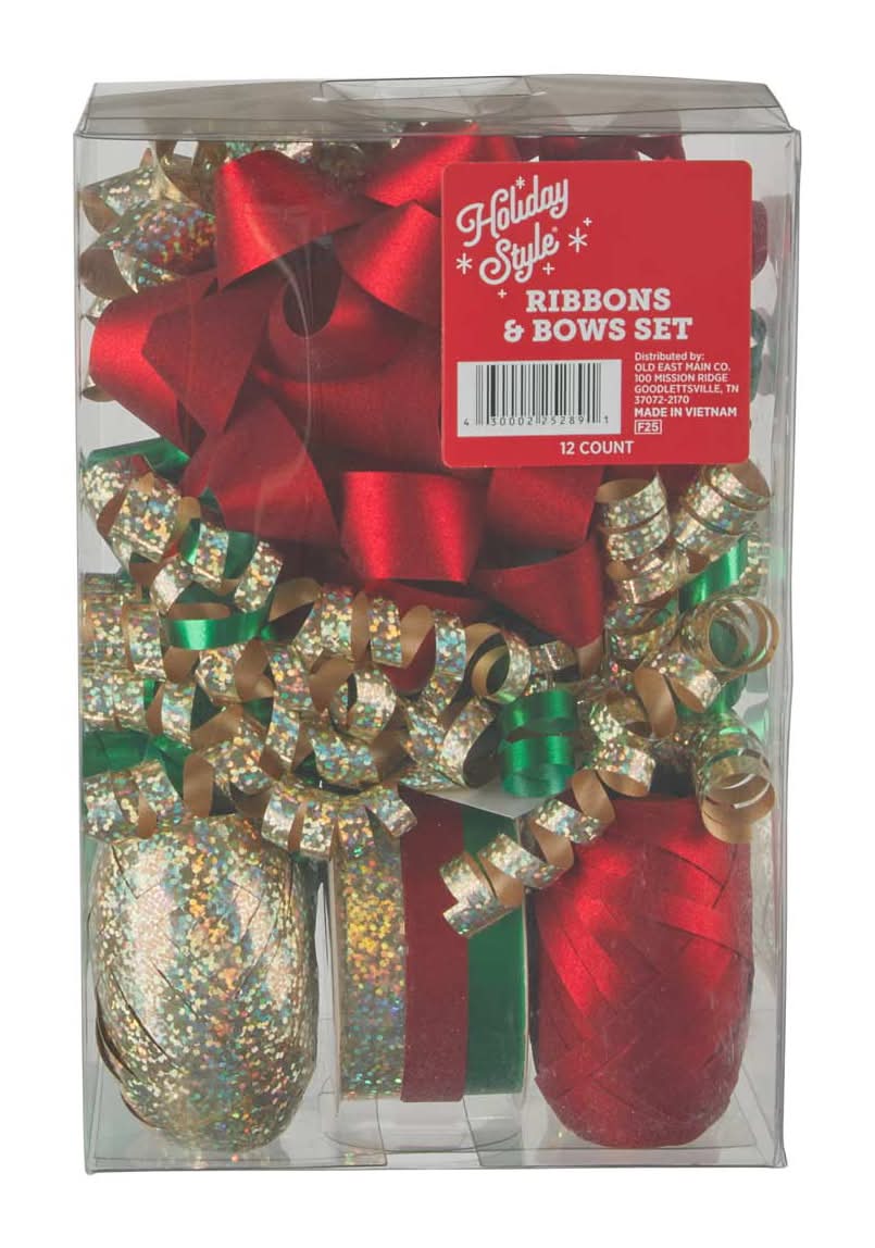 Holiday Style Christmas Ribbons & Bows Set (12 ct)