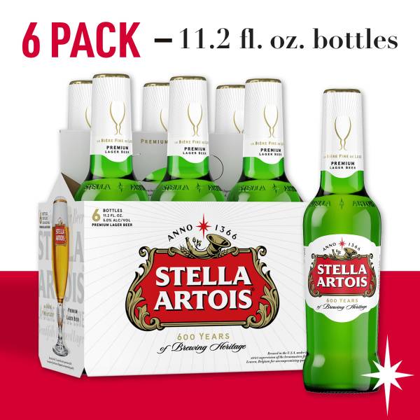 Stella Artois Lager 6 Pack 11.2 fl. oz. Bottles