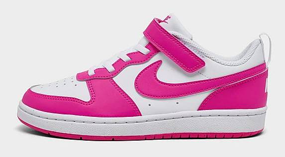 Girls' Little Kids' Nike Court Borough Low Recraft Stretch Lace Casual Shoes (3)