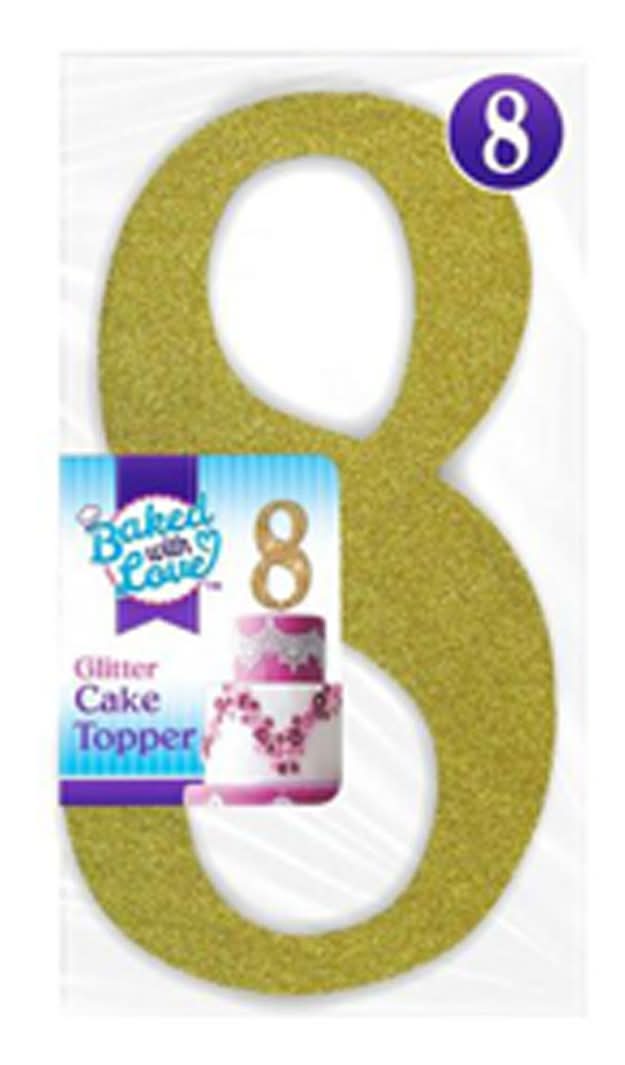 Baked With Love Glitter Topper 8/9