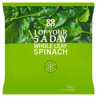 Co-op Frozen Whole Leaf Spinach Portions 750g