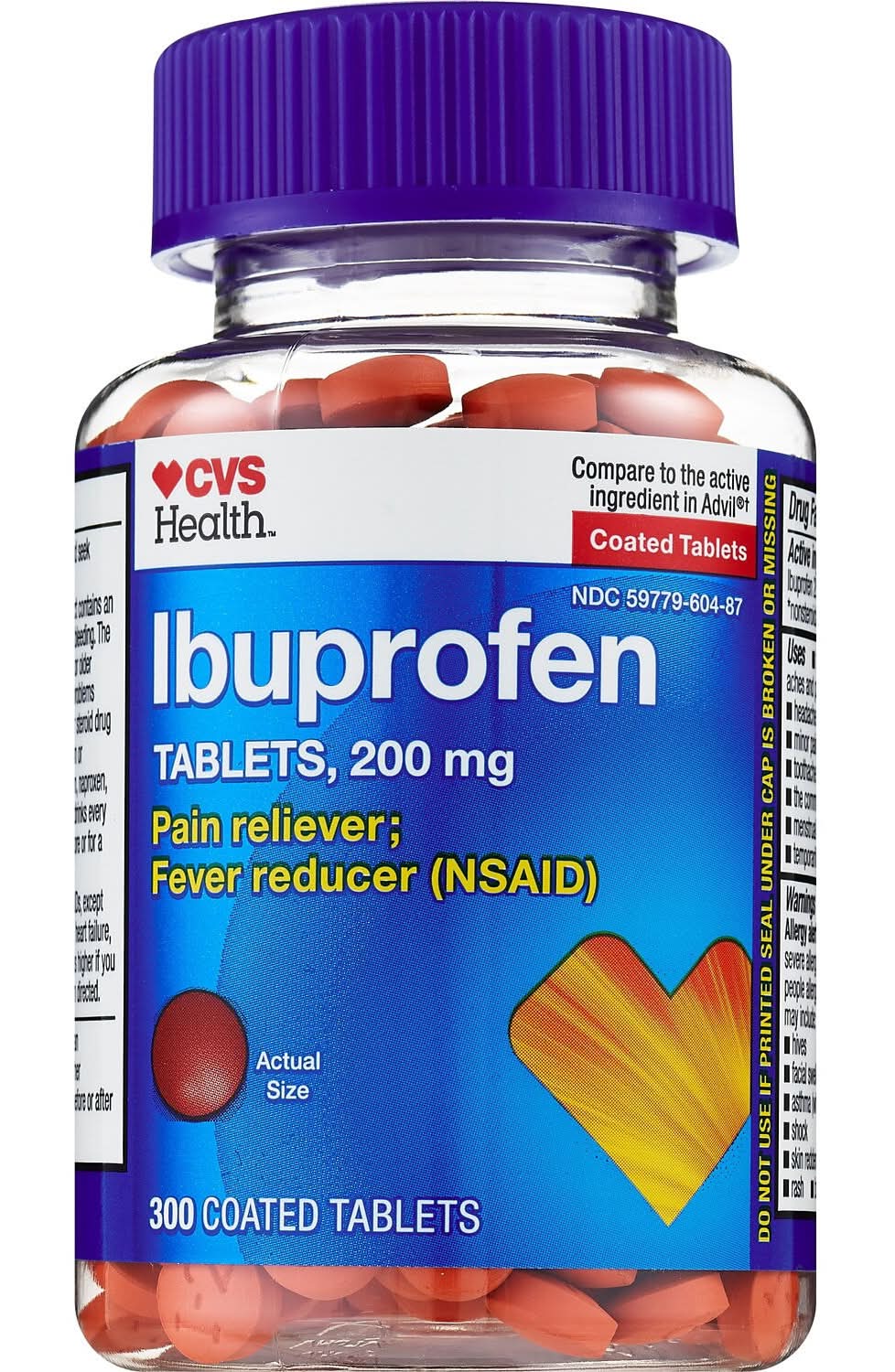 CVS Ibuprofen Pain Reliever & Fever Reducer (NSAID) 200 MG Coated Tablets