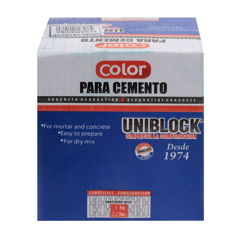 Uniblock color para cemento aquamarina (caja 1 kg)