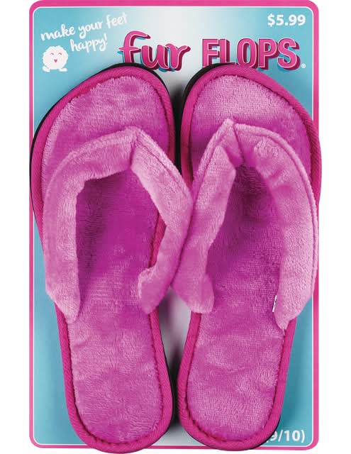 Ladies Fur Flops Asst