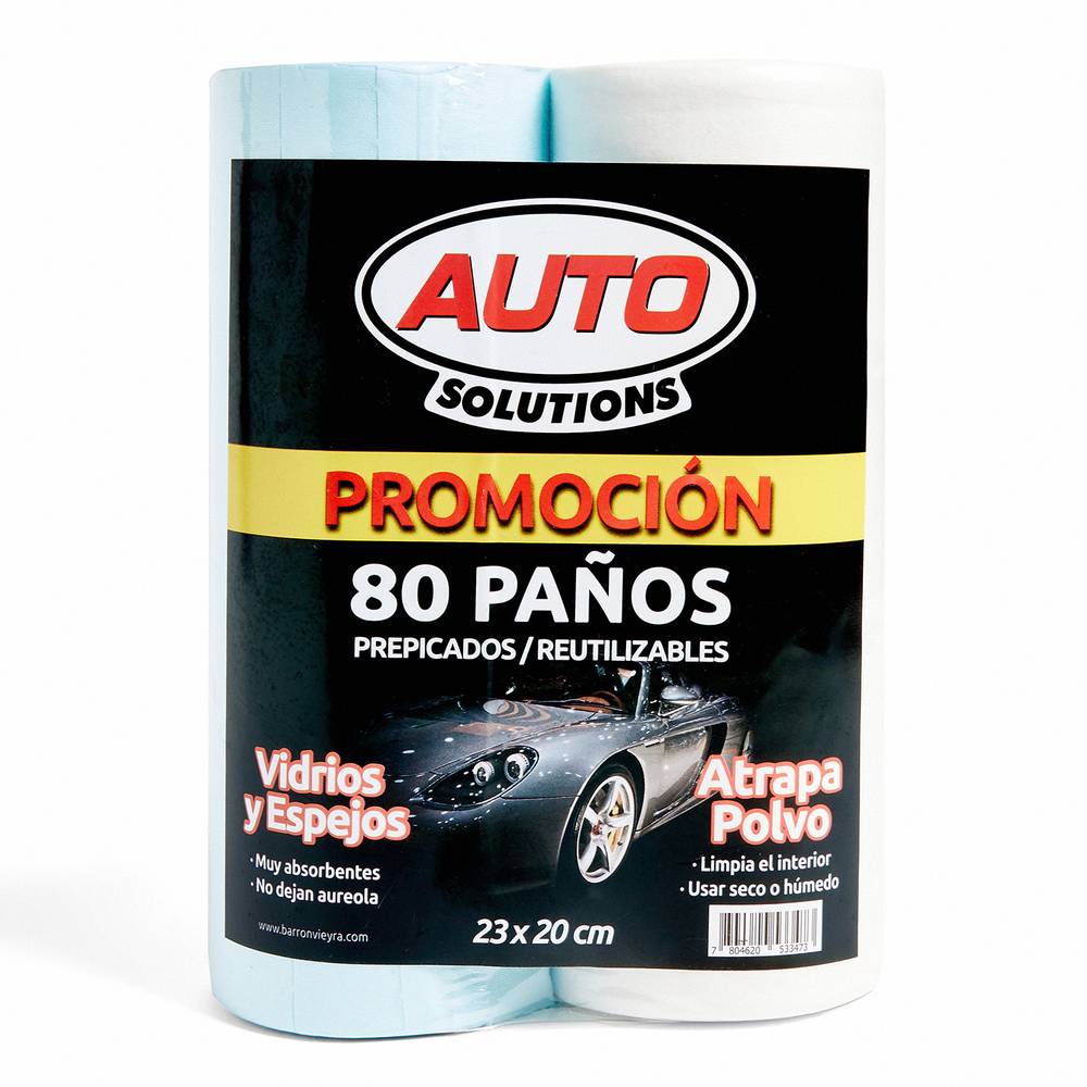 Auto solutions pack paños limpieza (80 u)