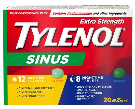 Tylenol Extra Strength Sinus Daytime & Nighttime Tablets (20 ct)