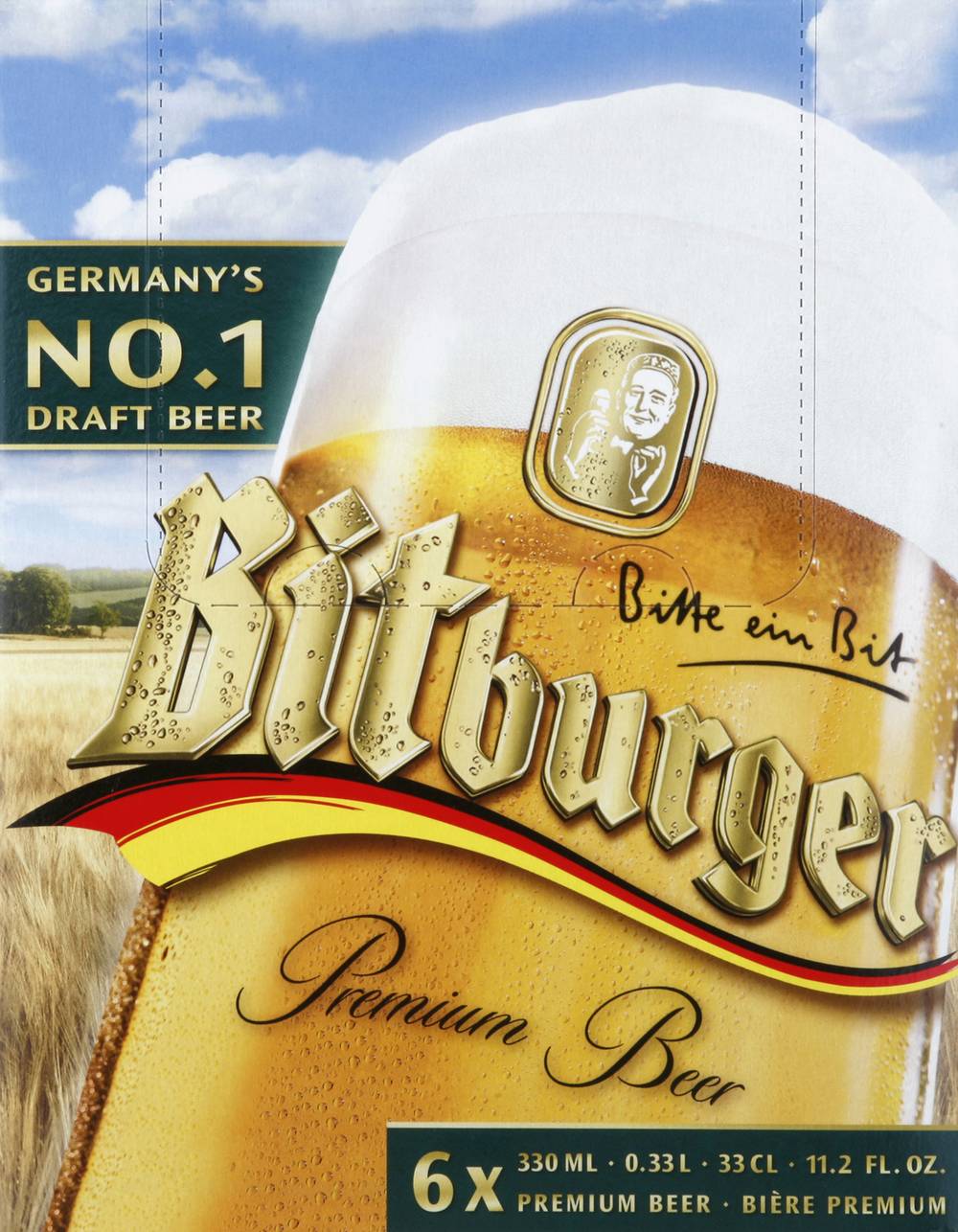 Bitburger Premium Draft Beer (6 x 11.2 fl oz)