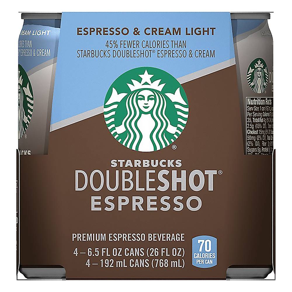 Starbucks Doubleshot Premium Beverage (4 ct, 6.5 fl oz) (espresso-cream light )