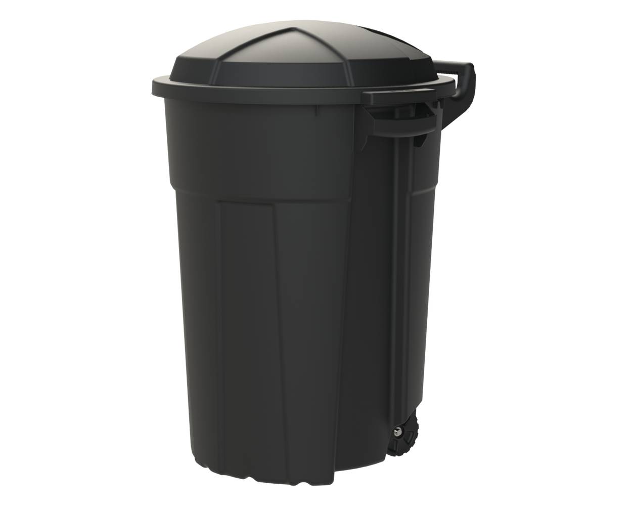 Project Source 32-Gallon Black Plastic Wheeled Indoor/Outdoor Detached Lid Trash Can | 206355