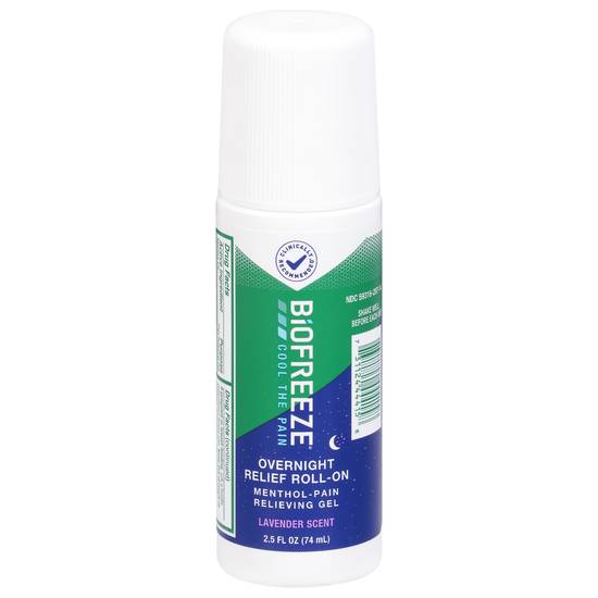 Biofreeze Menthol Overnight Roll-On Pain Relieving Gel Lavender
