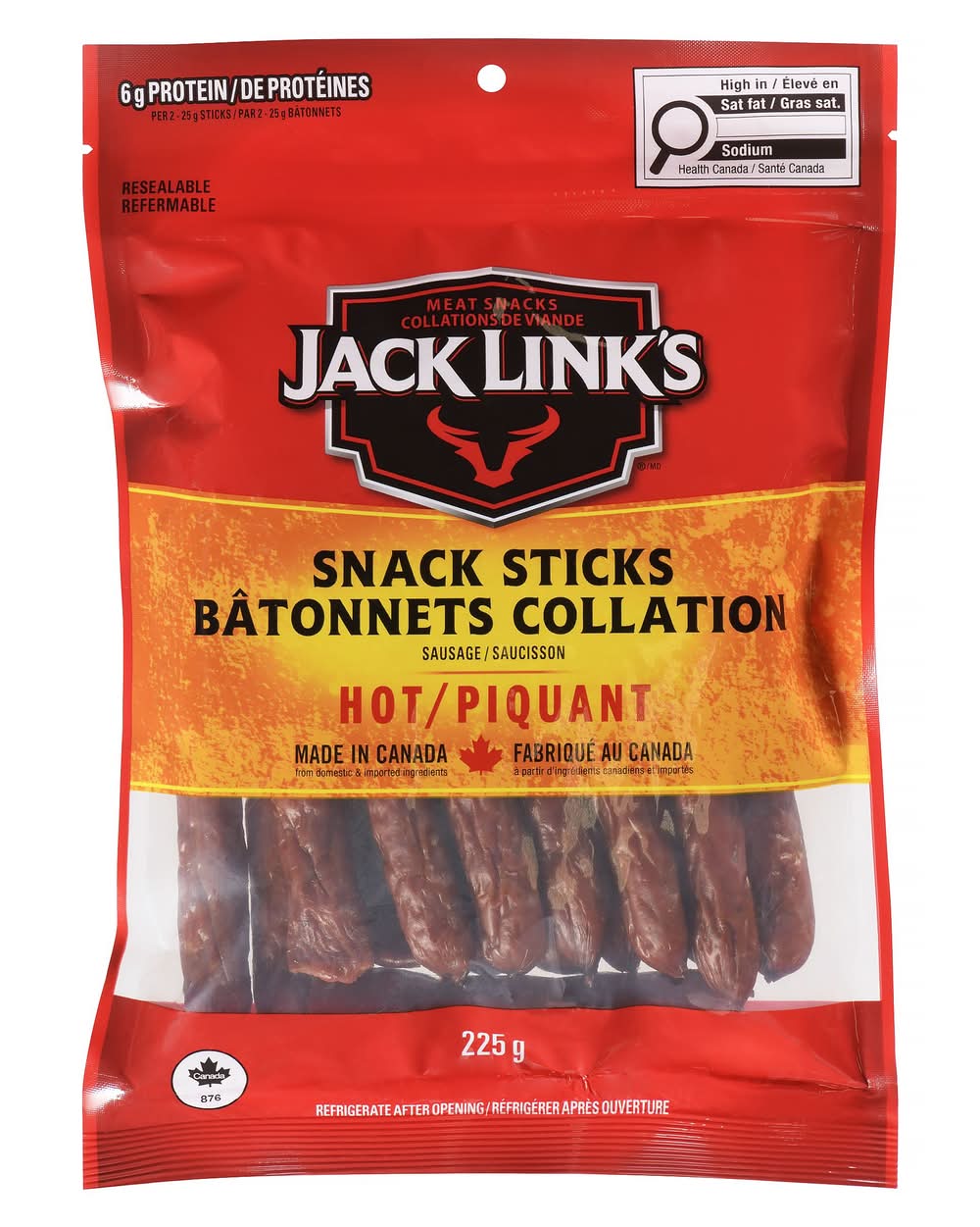 Jack Link's Smokehouse Snacksticks Hot (225 g)