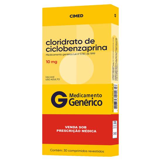 Cimed cloridrato de ciclobenzaprina 10mg (30 comprimidos revestidos)