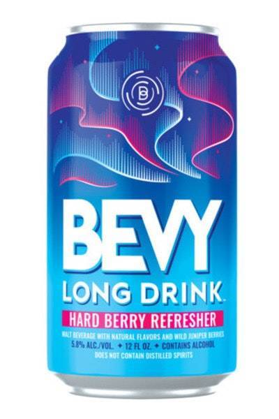 Bevy Long Drink Hard Sparkling Berry Refresher, Cocktail Inspired (6x 12oz cans)