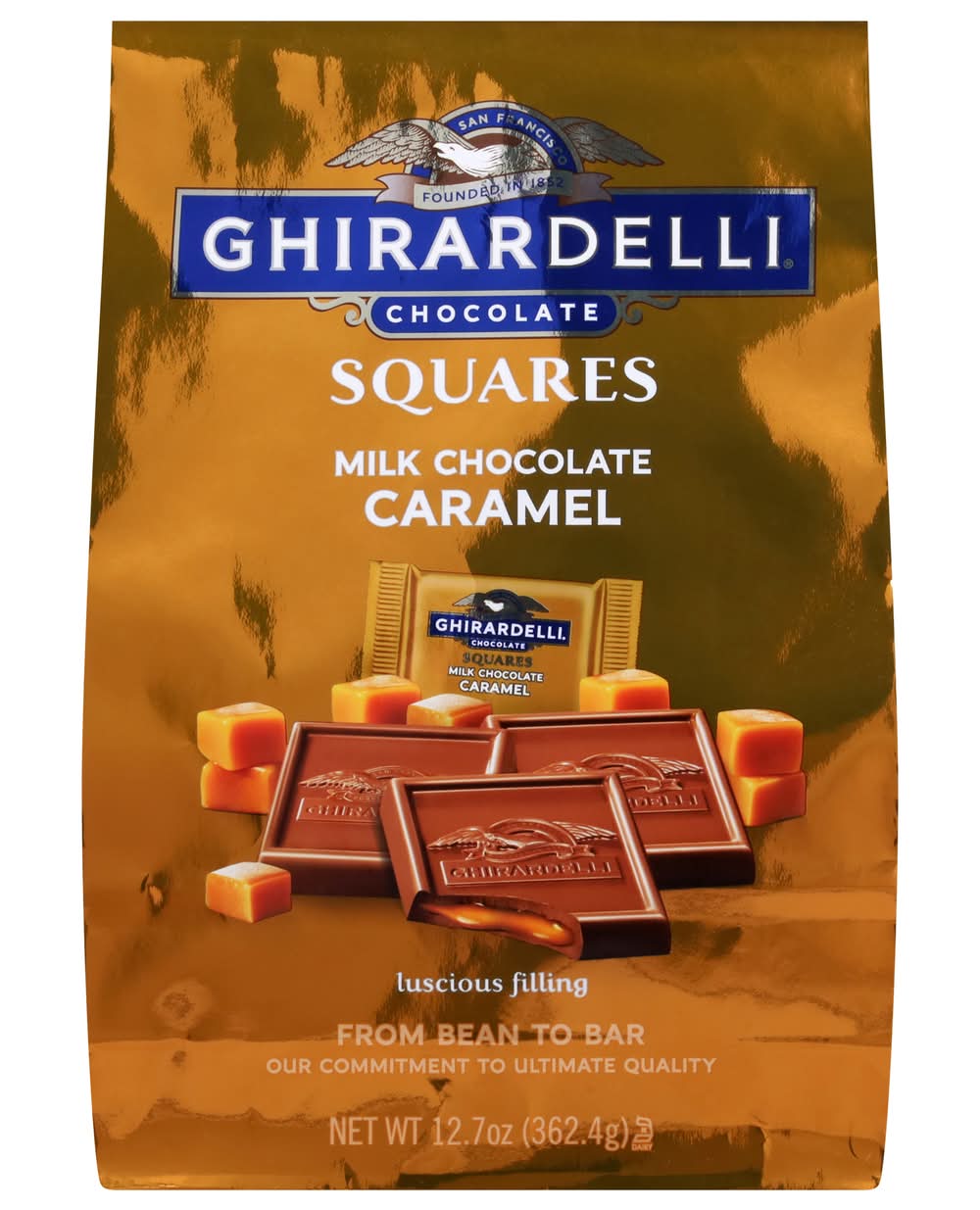 Ghirardelli Milk Chocolate Squares Bar, Caramel (12.7 oz)