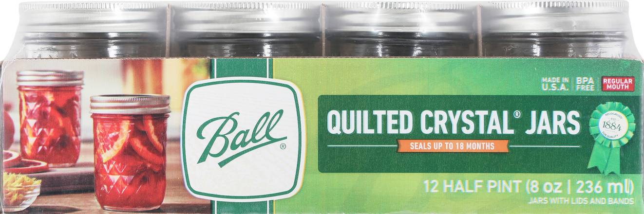 Ball Regular Quilted Crystal Jars (12 ct)