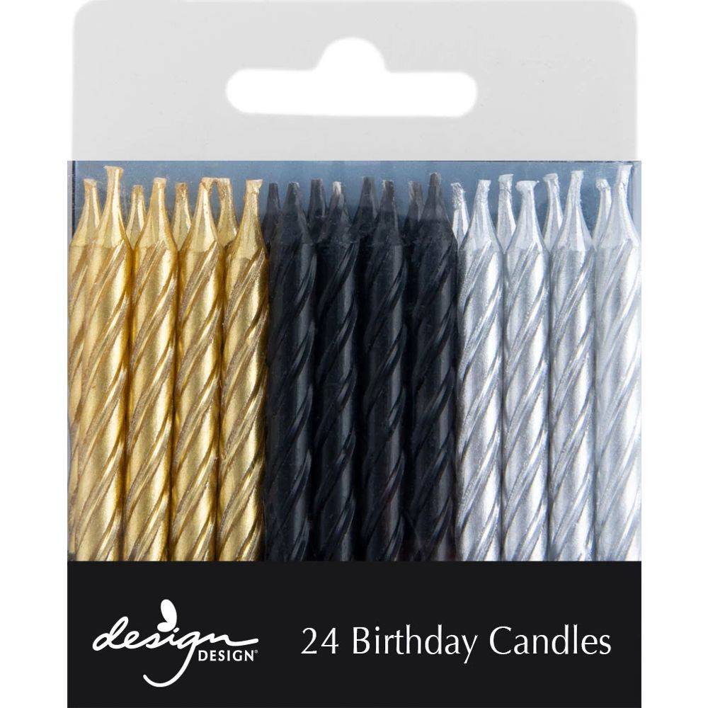 Design Design Black & Gold Twist Stick Birthday Candles