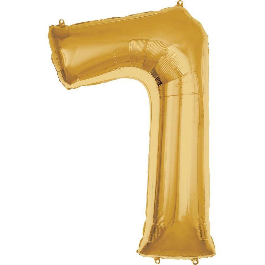 Uninflated 50in Gold Number Balloon (7)