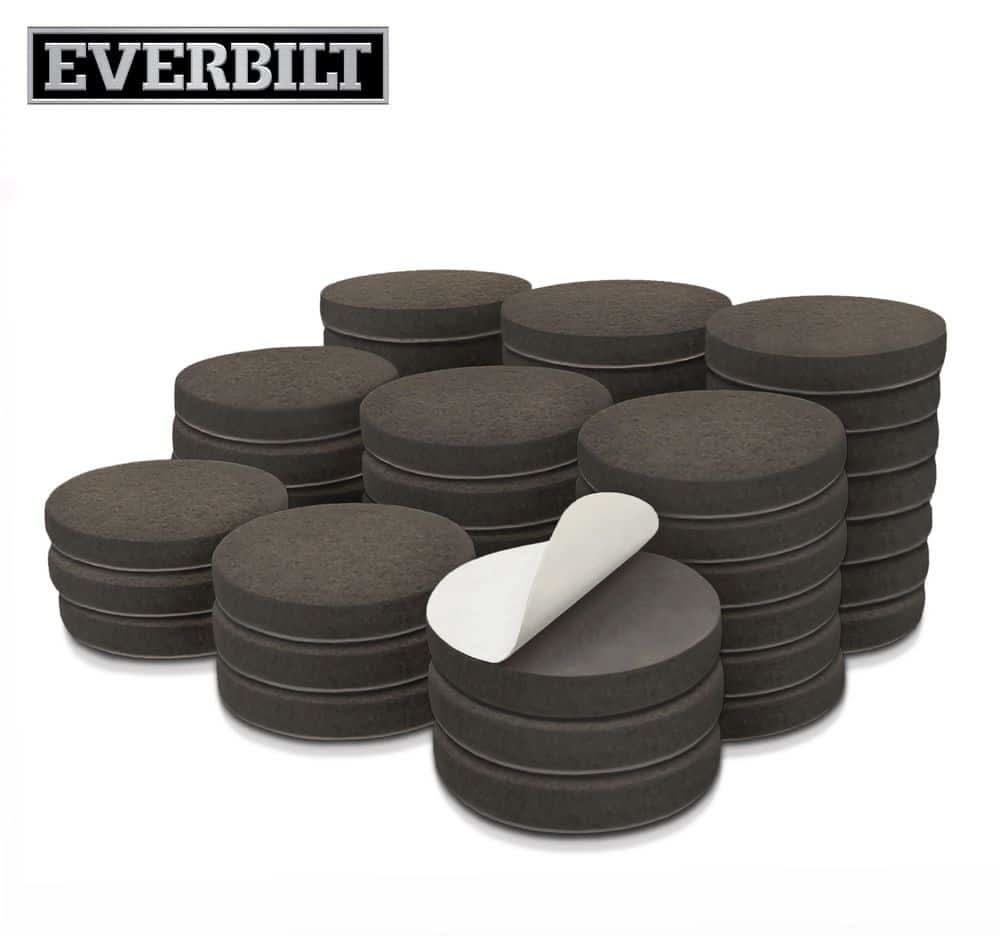 Everbilt 1 In. Brown Round Felt Heavy Duty Self Adhesive Furniture Pads (48-Pack)