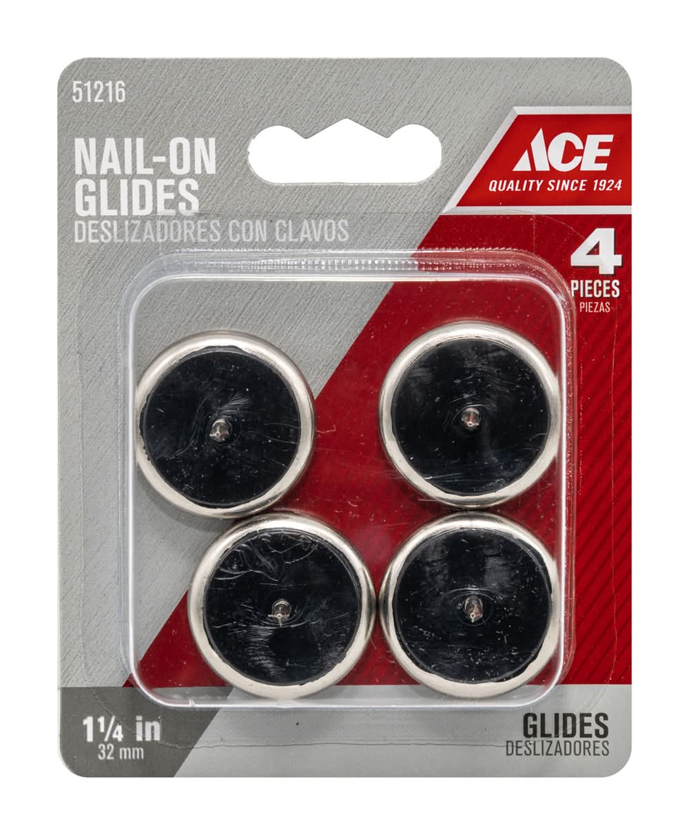 ACE Silver 1-1/4 In. Nail-On Metal Chair Glide 1 Pk