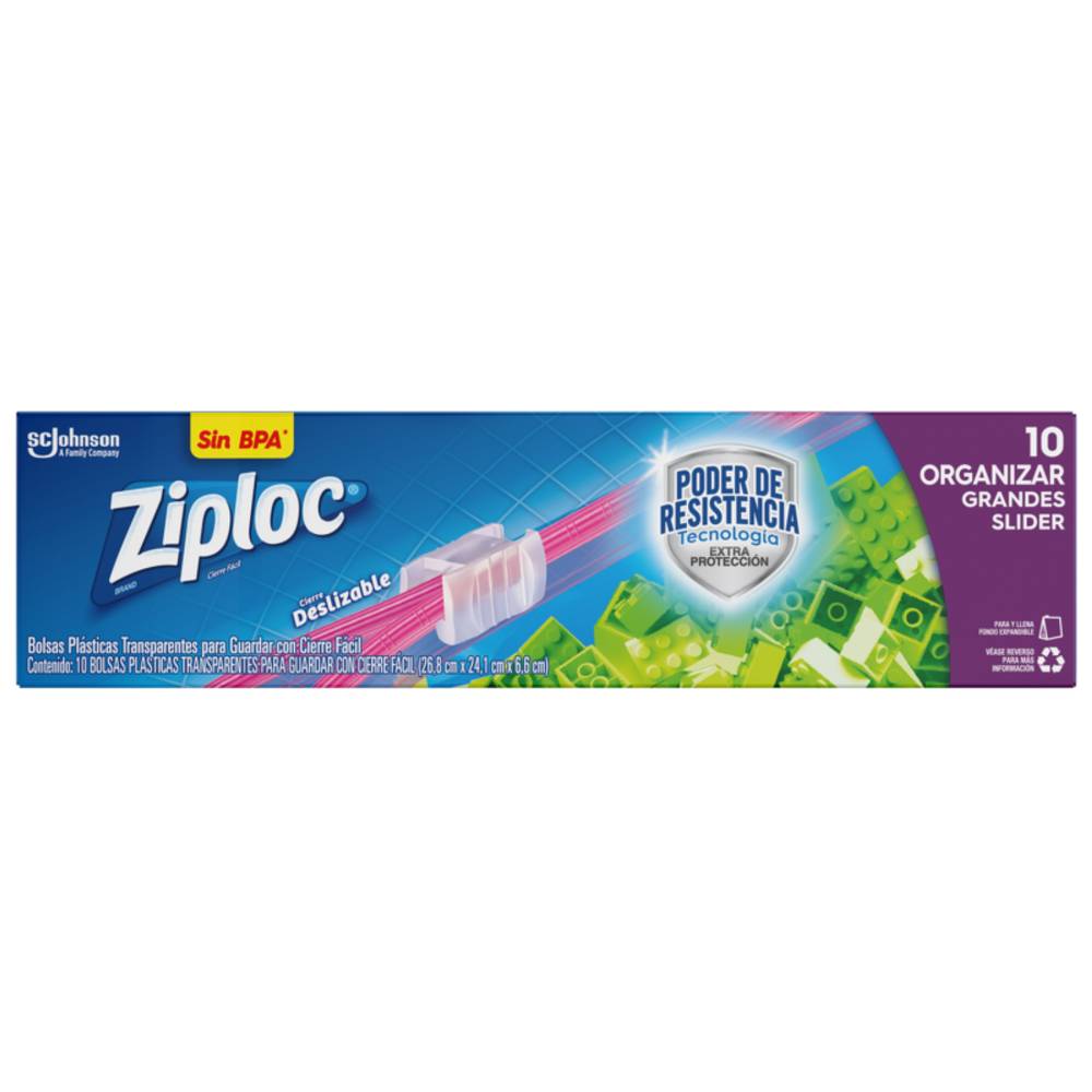 Ziploc bolsas con cierre fácil slider (g) (10 un)