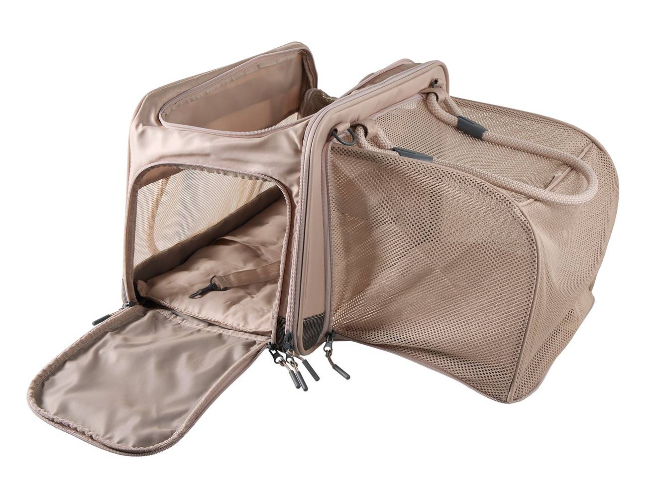 Top Paw Up To 15lbs Tan Expandable Dog Carrier, Blue