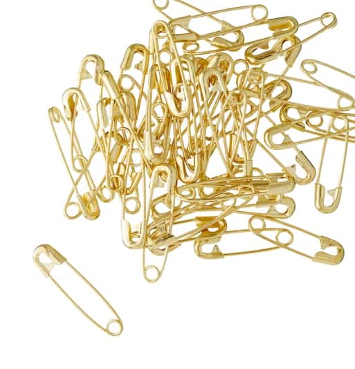 Loops & Threads Safety Pins, 3/4" - 7/8", Gold (50 ct)