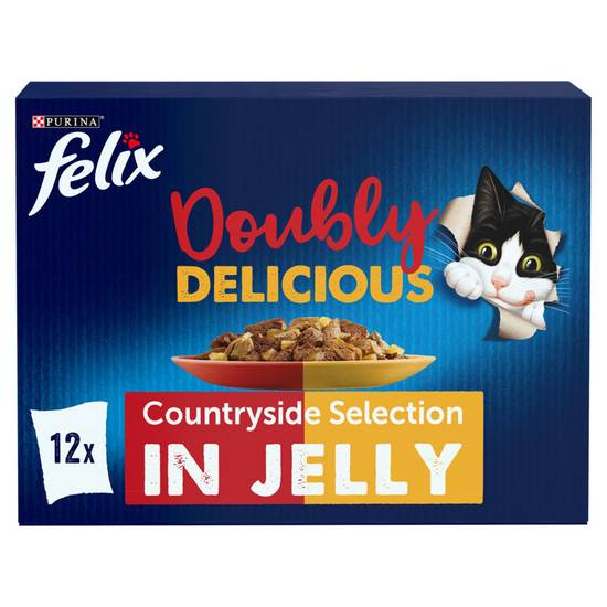 FELIX As Good As It Looks Doubly Delicious Meat Selection in Jelly Wet Cat Food 12 x 100g