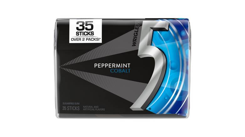5 Gum Peppermint Cobalt Sugar Free Gum, 35-Stick