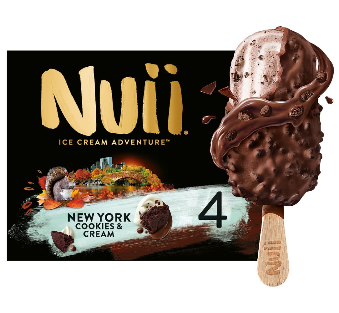 Nuii - Glace bâtonnet new york cookies et cream (268g)