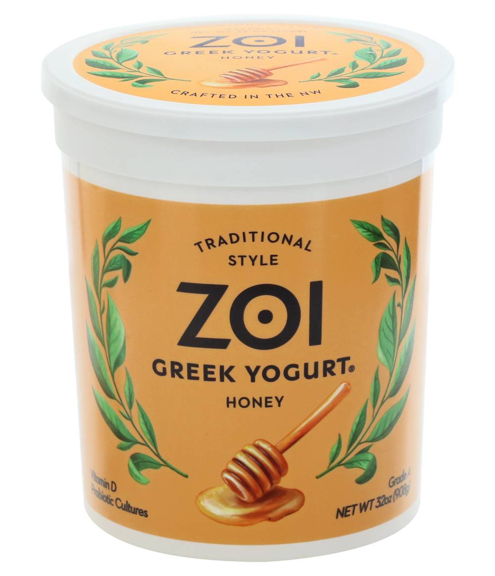 Zoi Greek Yogurt Traditional Style Yogurt, Honey (32 oz)
