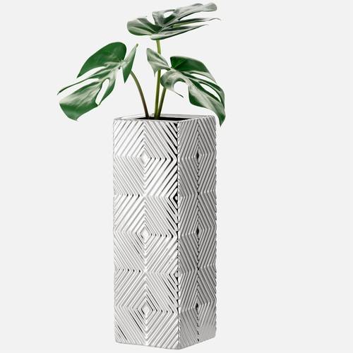 Vase cubique en argent « Radiance » by Torre & Tagus