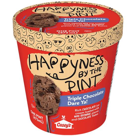 Happyness by the Pint® Triple Chocolate Dare Ya! Ice Cream 16oz