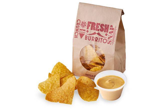 Bag of Tortilla Chips with Chipotle Cheese Sauce