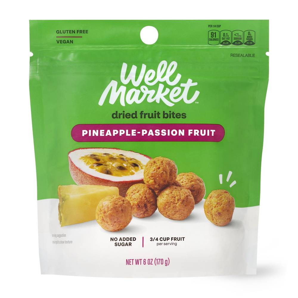 Well Market Pineapple Passionfruit Dried Fruit Bites (6 oz)