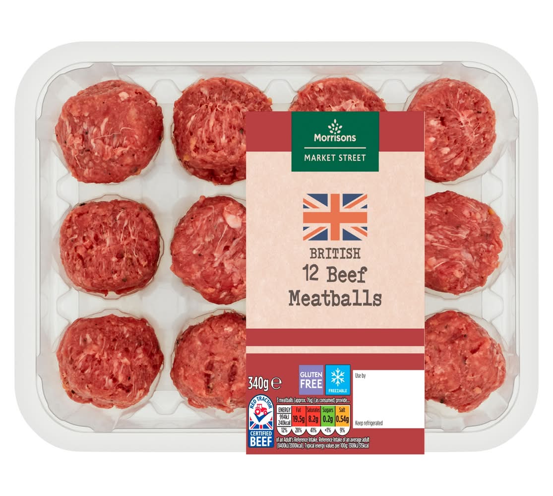Morrisons The Butchers on Market Street British Beef Meatballs (12 pack)