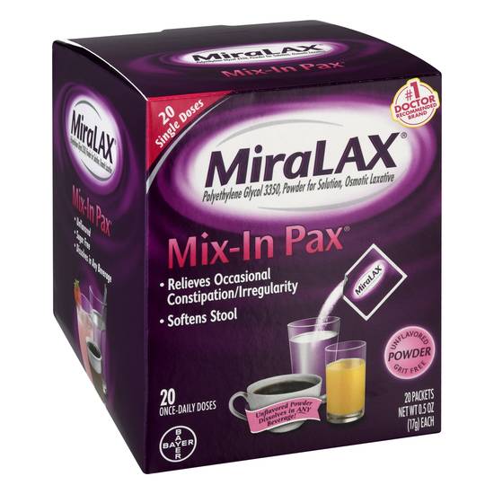 Miralax Unflavored Powder Mix-In Pax (20 ct)