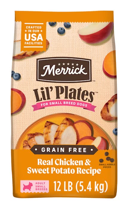 Merrick Lil Plates Premium Grain Free Real Chicken and Sweet Potato Kibble Dry Food for Small Dogs, 12 lbs.