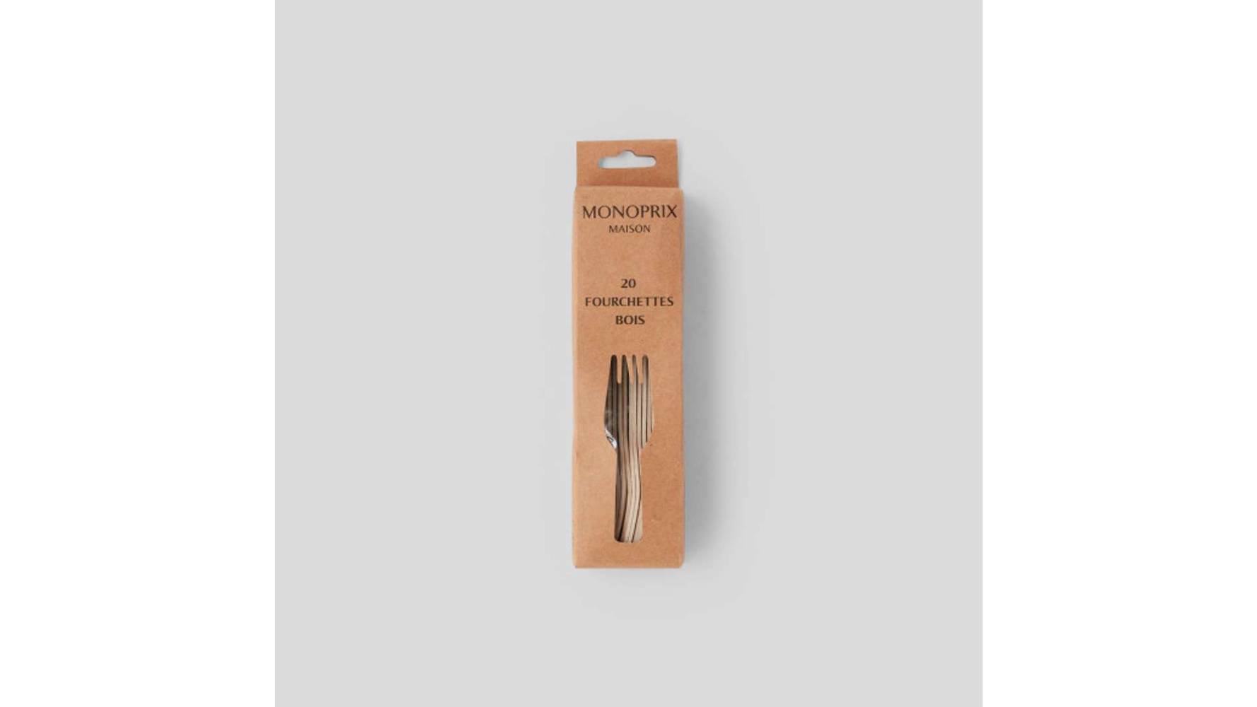 Monoprix Maison - Fourchettes en bois, 16.5 cm (20)