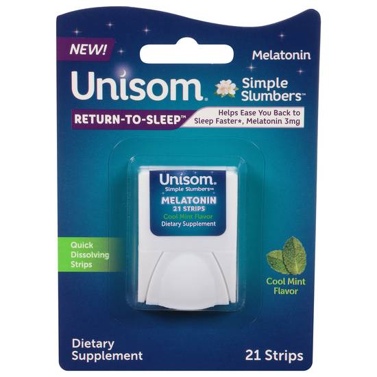 Unisom Simple Slumbers Return-To-Sleep Dissolving Strips Melatonin Mint