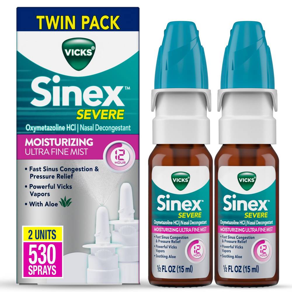 Vicks Sinex Severe Moisturizing Ultra Fine Mist Nasal Spray (1 fl oz, 2 ct)