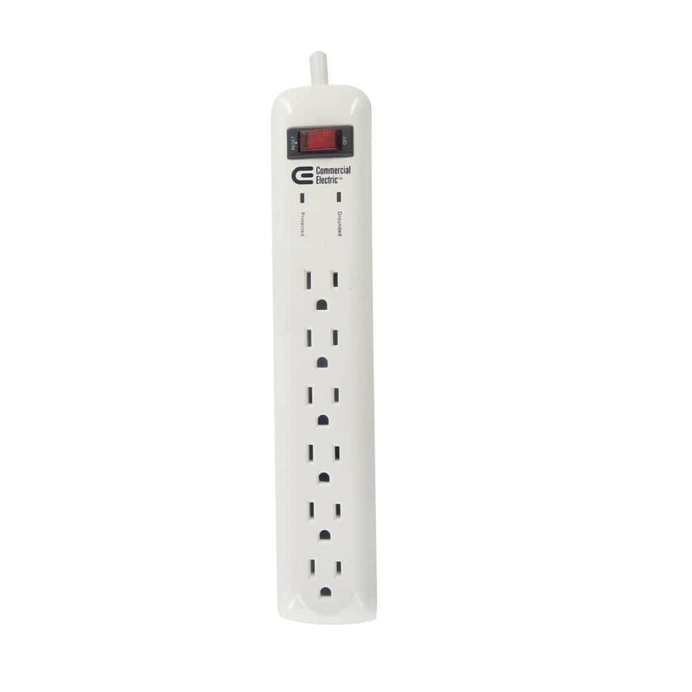 Commercial Electric 6-Outlet Surge Protector, 8 ft