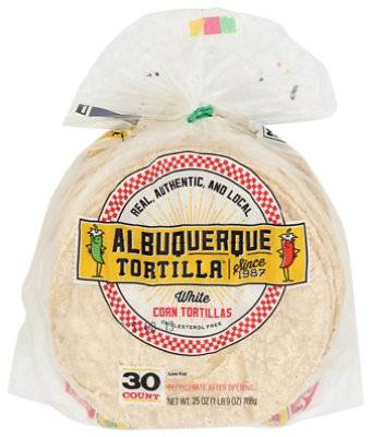 Albuquerque Tortilla White Corn Bag 30 Count - 25 Oz