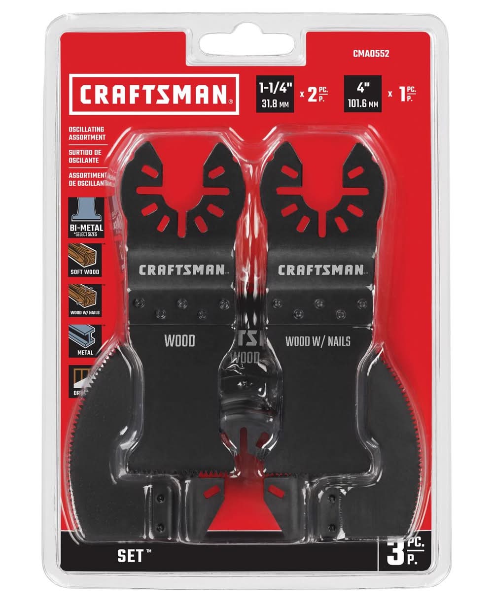 CRAFTSMAN Bi-Metal Oscillating Blade Set 3 Pc