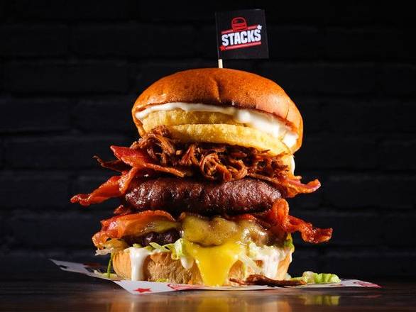 Double Loaded Beef Tower Stack Burger