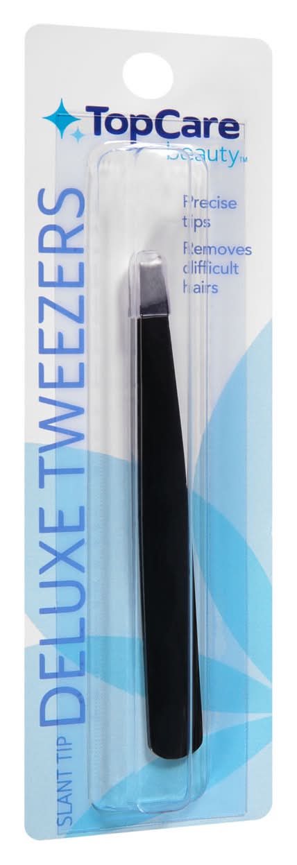 TopCare Beauty Tweezers, Deluxe, Slant Tip