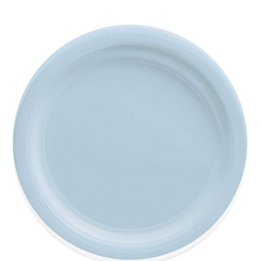 Powder Blue Extra Sturdy Paper Lunch Plates, 9in, 20ct