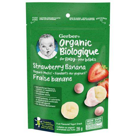 Gerber Organic Yogurt Melts Strawberry Banana Snacks (28 g)