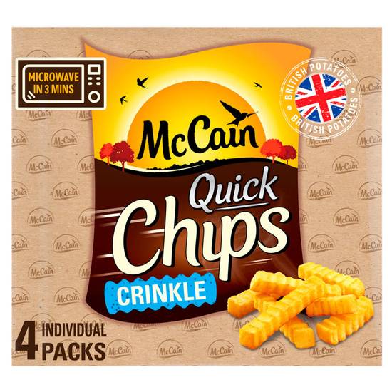 Frozen McCain Crinkle Cut Quick Chips 4x100g