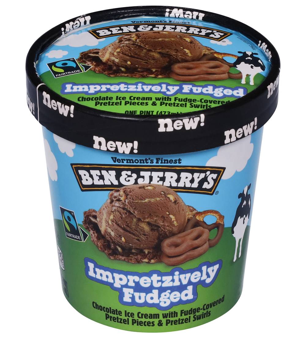 Ben & Jerry's Impretzively Fudged Ice Cream, Chocolate (1 pint)