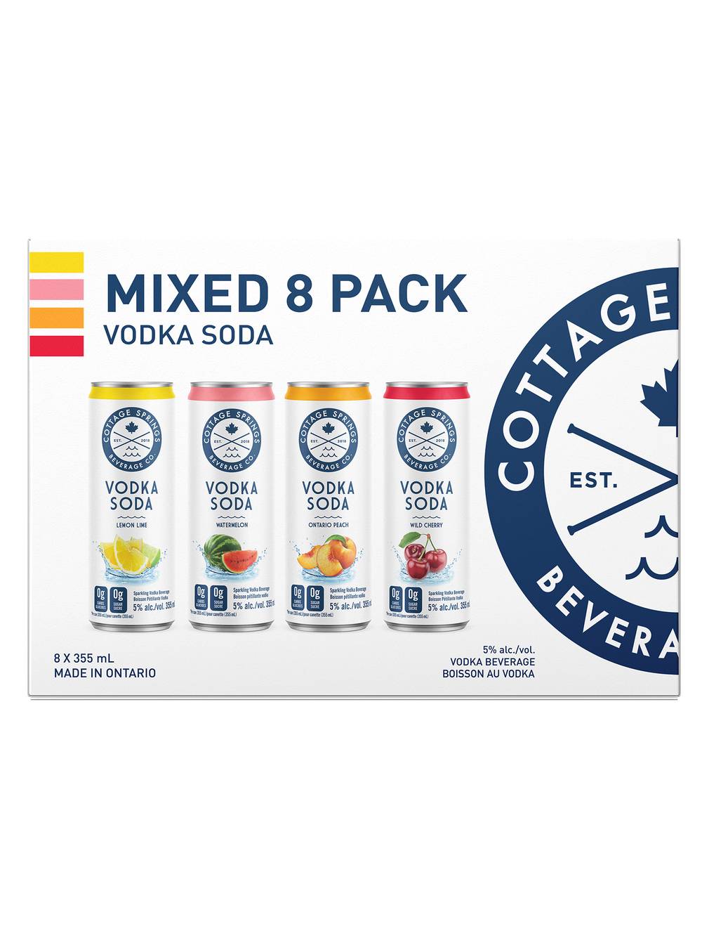 Cottage Springs Vodka Soda Mixed pack (8 pack, 355 ml)
